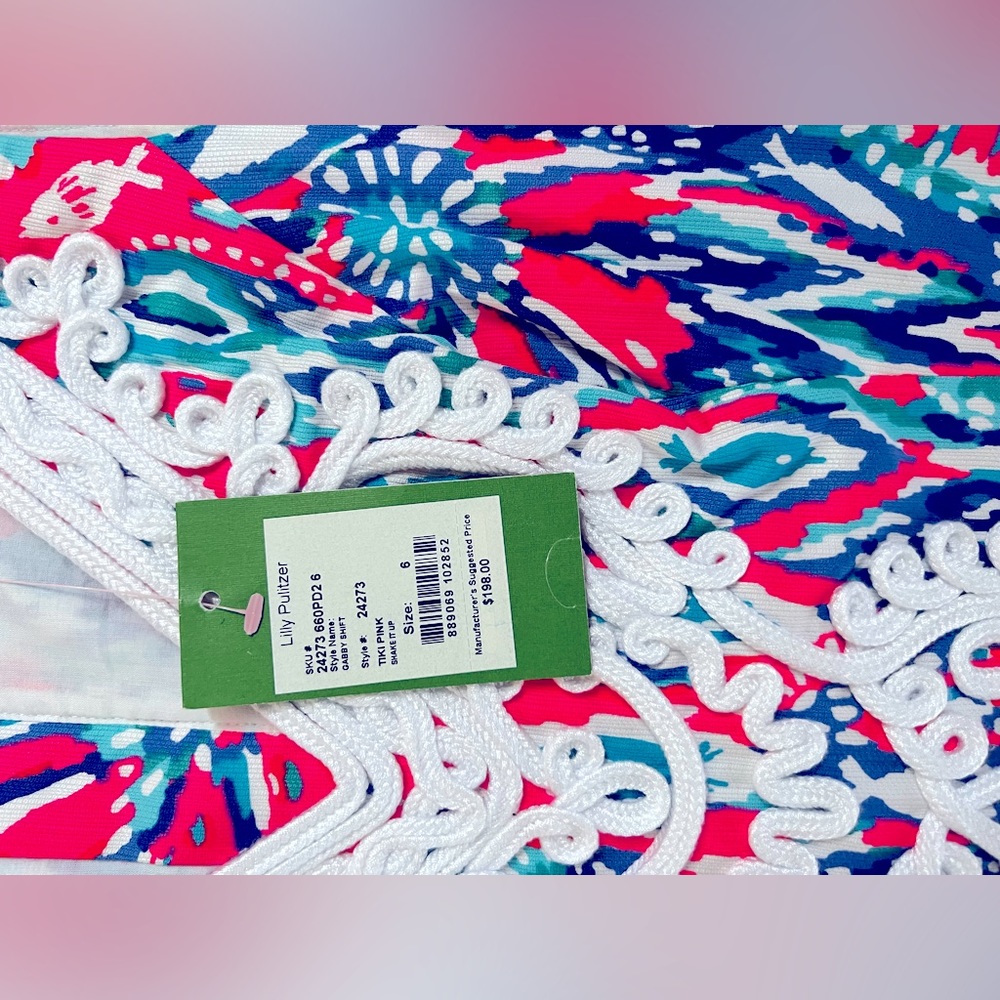 Lilly Pulitzer Pink and Blue Sleeveless V-Neck Sundress